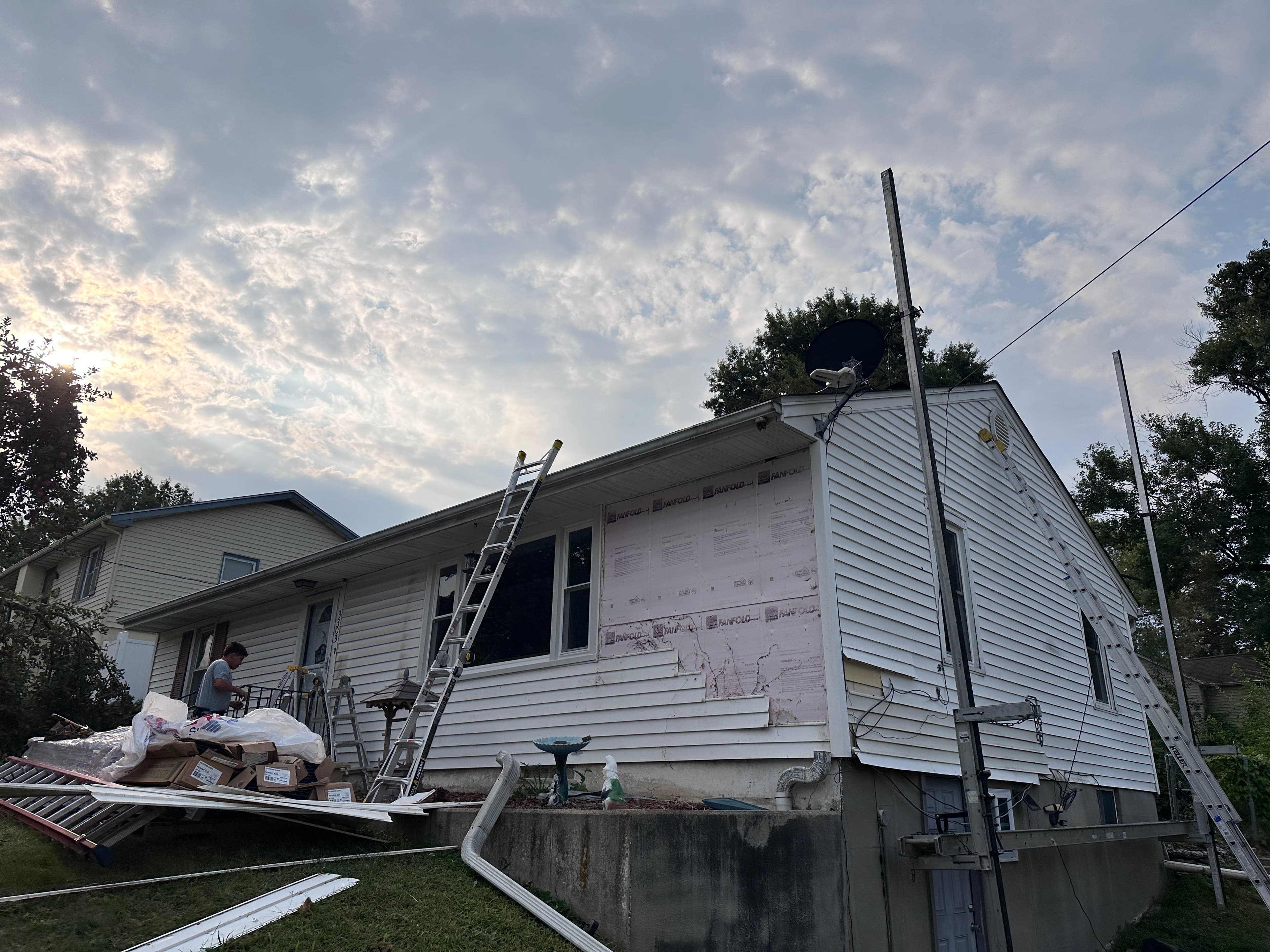 White to Navy Ranch Transformation — Tear-off day